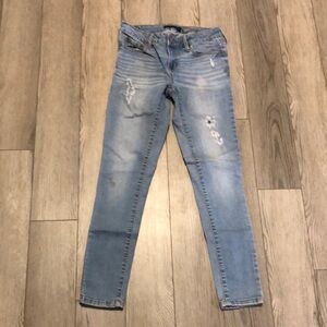 Blue Skinny Jeans with Distressed Details size 4